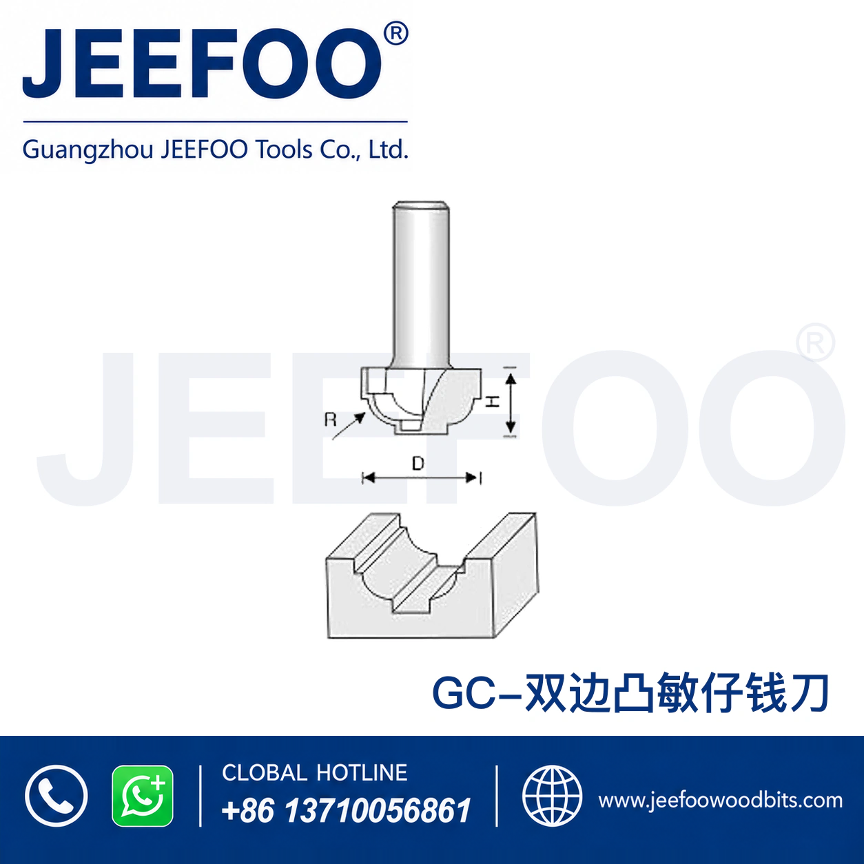 GC Curved-Profile Router Bit for Decorative Furniture Edges