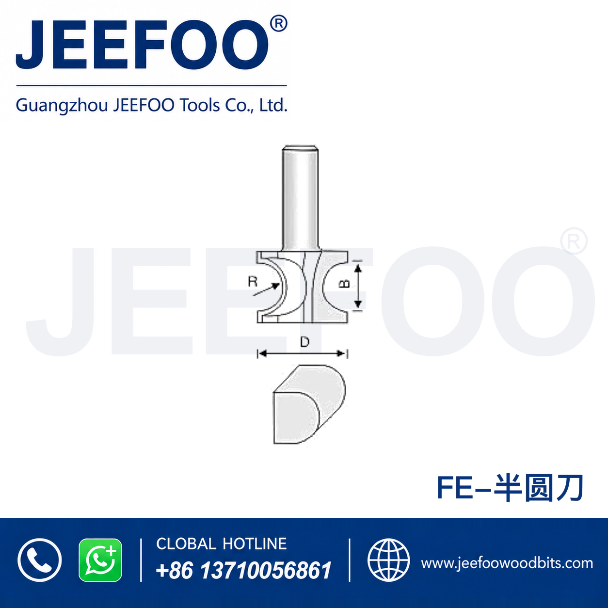 FE Semi-Round Convex Cutter for Soft Decorative Wood Edges