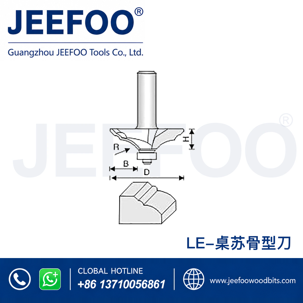 LE Table-Edge Moulding Cutter for Smooth Handrail Lines