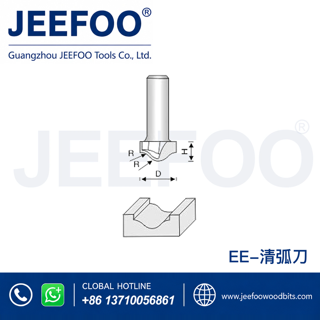 EE Rounded-Channel Cutter for Decorative Wood Grooves