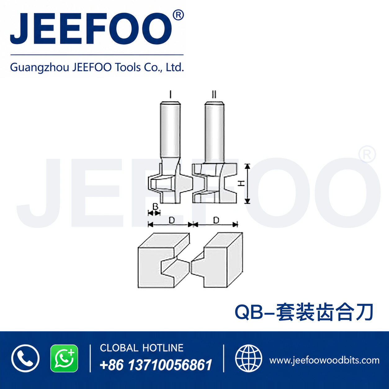 QB Tenon Combination Bit Set for Interlocking Furniture Joinery