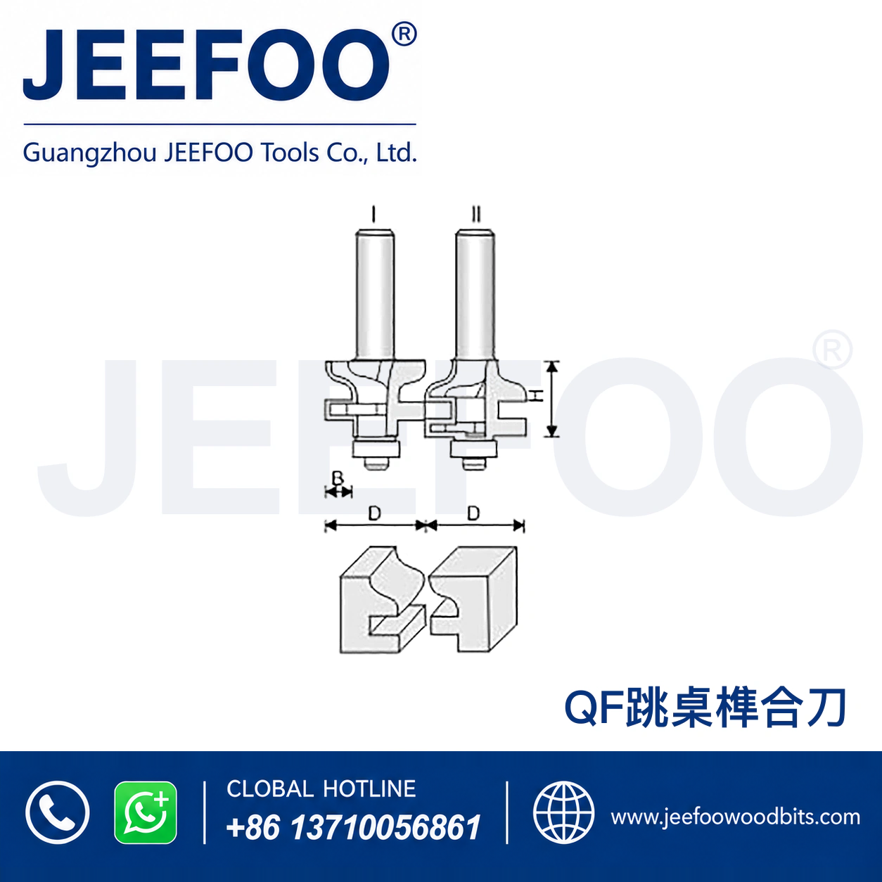 QF T-Profile Joinery Cutter Set for Consistent Mating Profiles