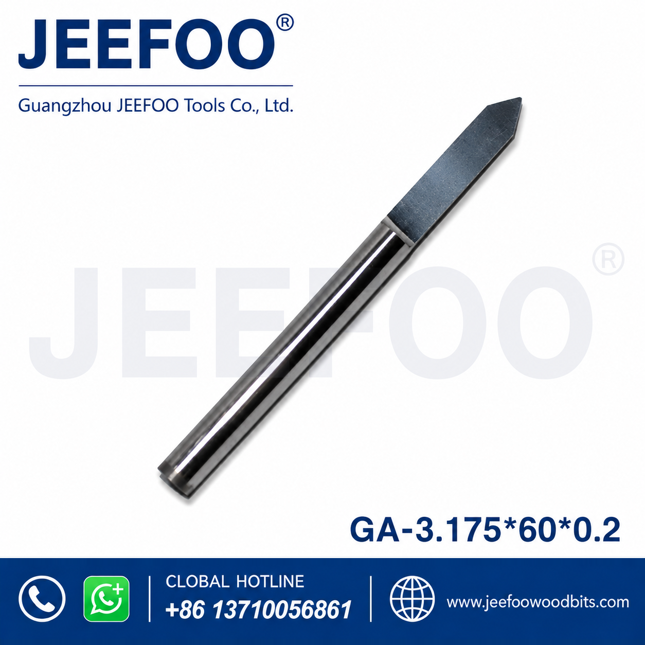 GA-3.175 x 60° x 0.2 mm 标牌与木工用广角平底雕刻刀