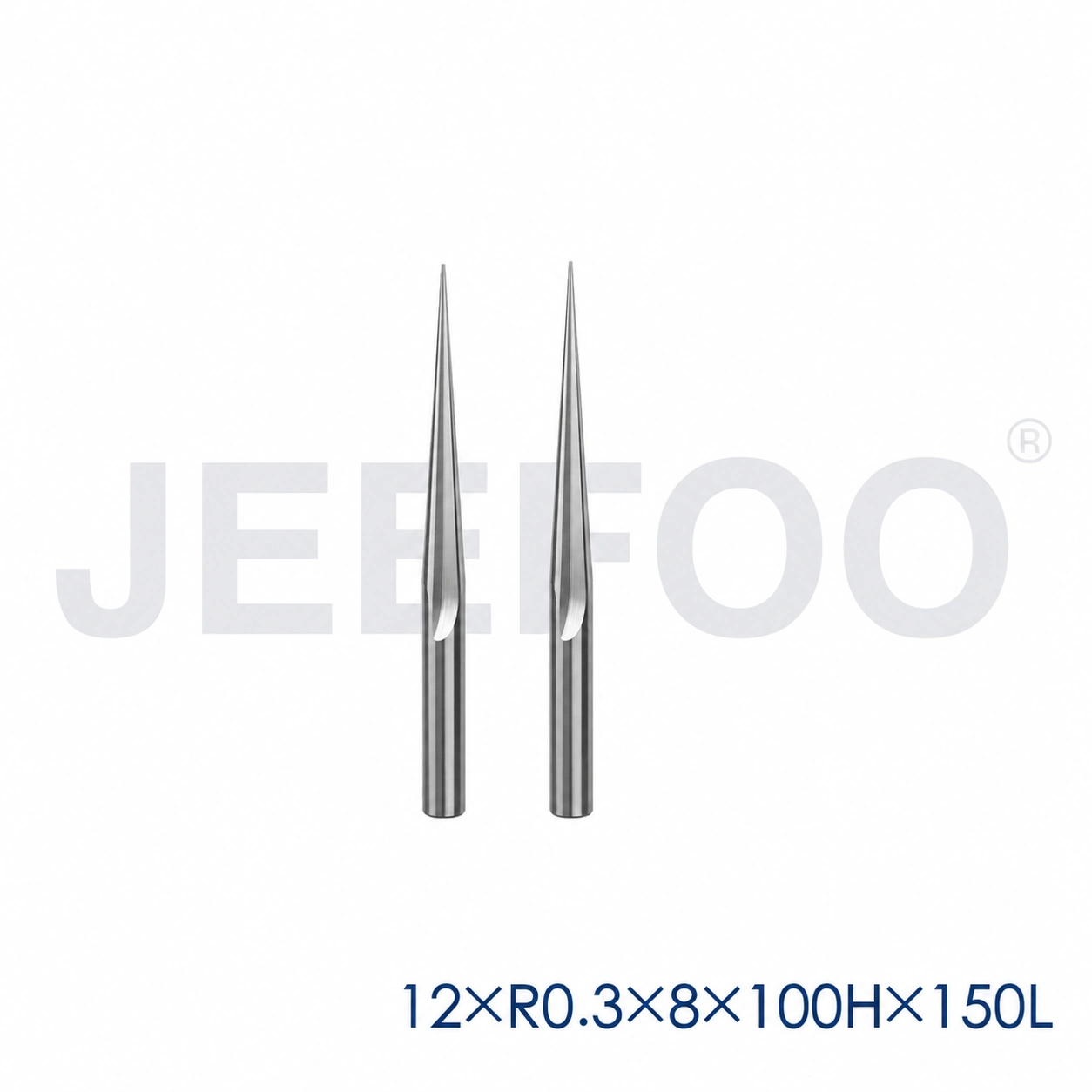 GC-12 x R0.3 x 8° x 100H x 150L Long-Reach Taper Ball End Mill for Fine Hardwood Relief product detail 1