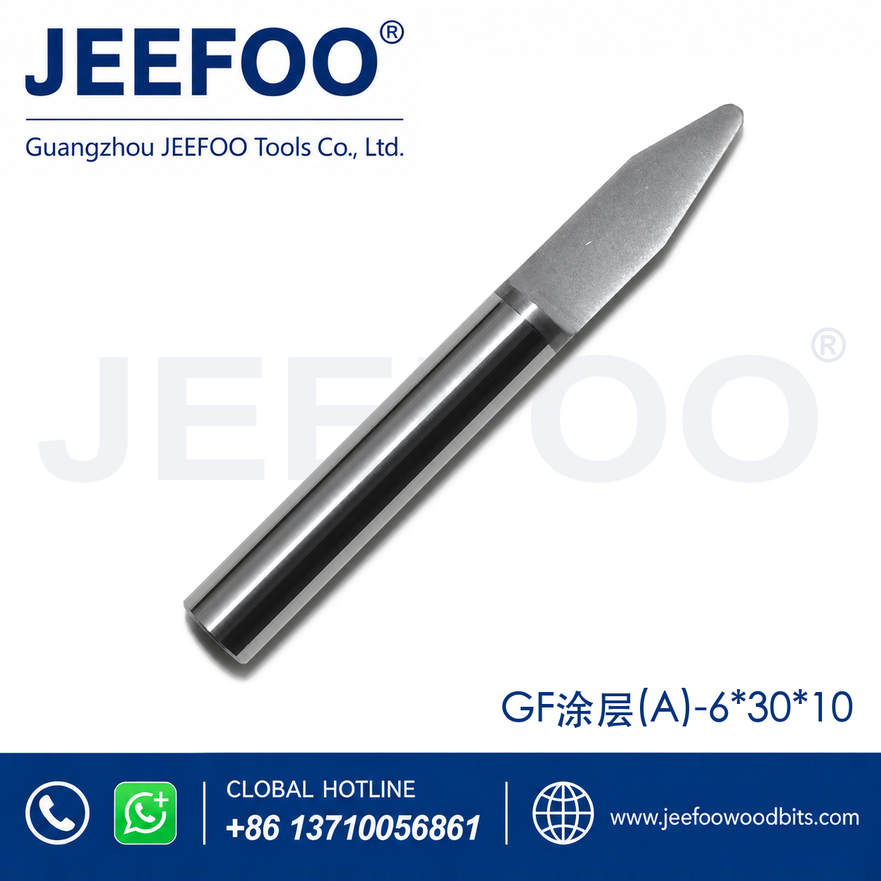 GF-6 x R1.0 x 30° Radiused-Bottom Engraving Bit for Fine 3D Relief on MDF and Acrylic