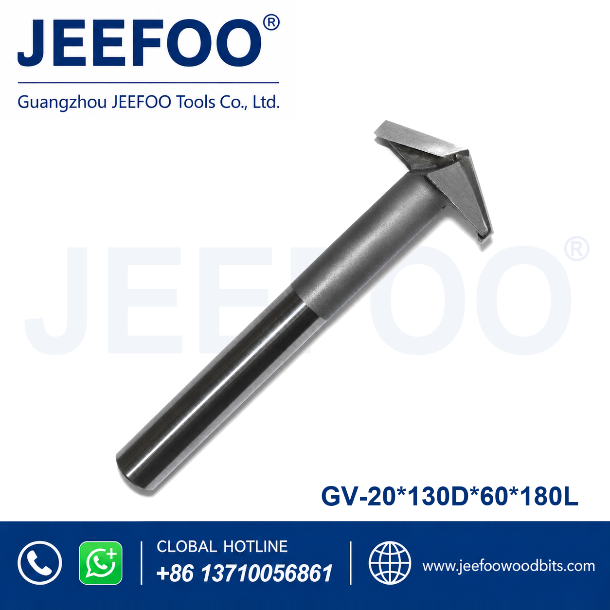 GV-20 x 60 x 130° (180L) Solid Carbide Groove Woodworking Tool / 3D V-Shape Router Bit for MDF, Acrylic and PVC CNC Router Engraver