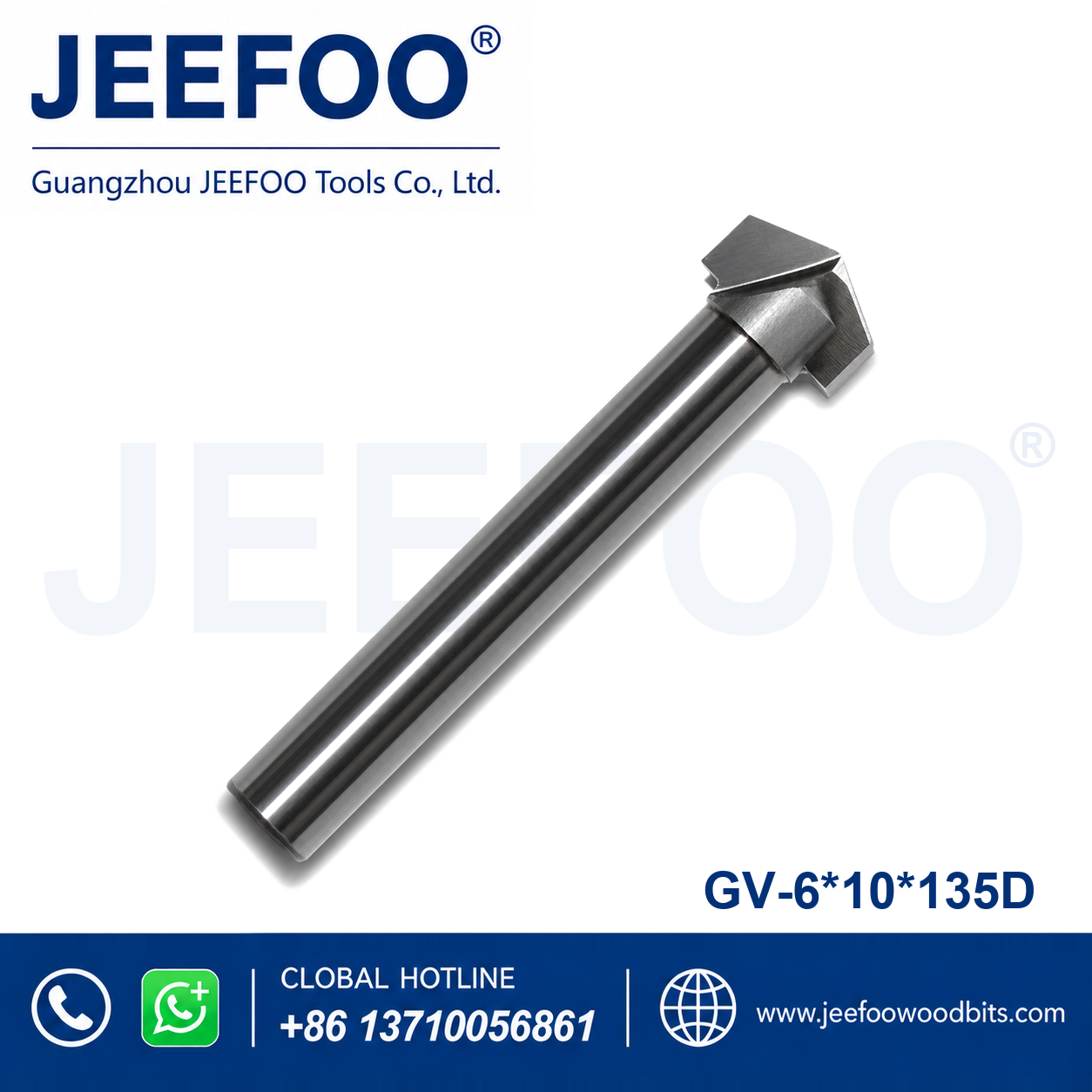 GV-6 x 10 x 135° Solid Carbide Groove Woodworking Tool / 3D V-Shape Router Bit for MDF, Acrylic and PVC CNC Router Engraver