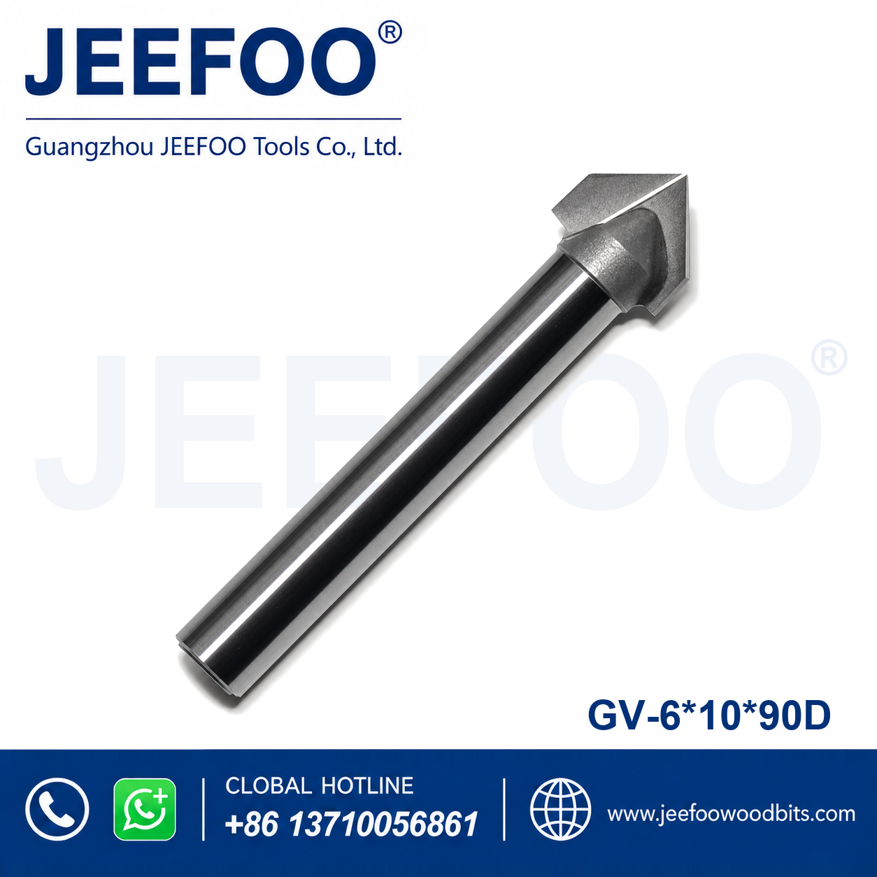 GV-6 x 10 x 90° Solid Carbide Groove Woodworking Tool / 3D V-Shape Router Bit for MDF, Acrylic and PVC CNC Router Engraver