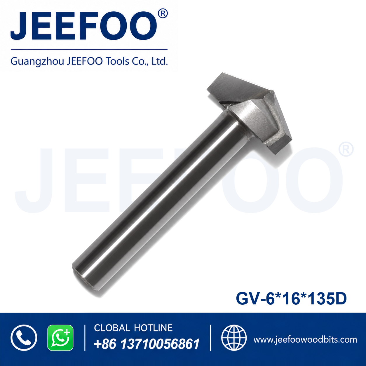 GV-6 x 16 x 135° Solid Carbide Groove Woodworking Tool / 3D V-Shape Router Bit for MDF, Acrylic and PVC CNC Router Engraver
