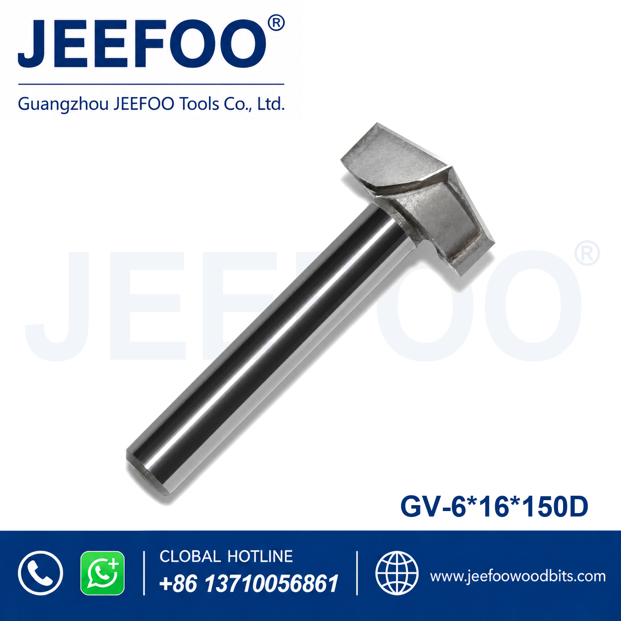 GV-6 x 16 x 150° Solid Carbide Groove Woodworking Tool / 3D V-Shape Router Bit for MDF, Acrylic and PVC CNC Router Engraver