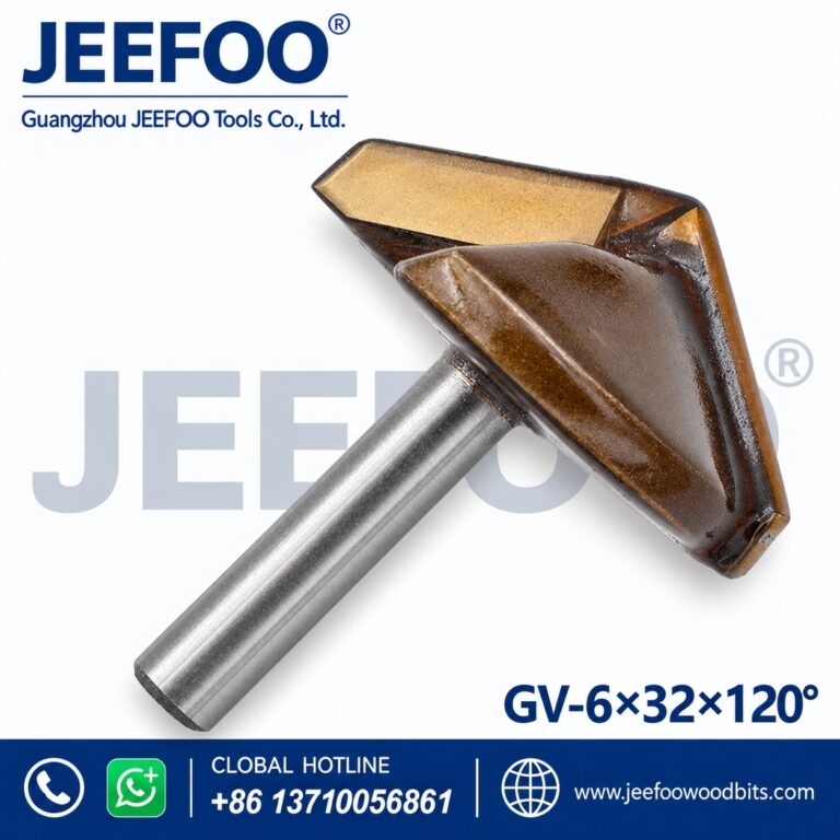 GV-6 x 32 x 120° (GV Model) Solid Carbide Groove Woodworking Tool / 3D V-Shape Router Bit for MDF, Acrylic and PVC CNC Router Engraver