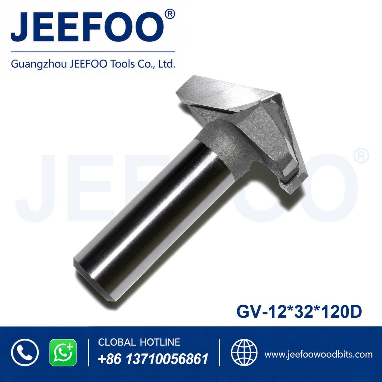 GV-12 x 32 x 120° Solid Carbide Groove Woodworking Tool / 3D V-Shape Router Bit for MDF, Acrylic and PVC CNC Router Engraver