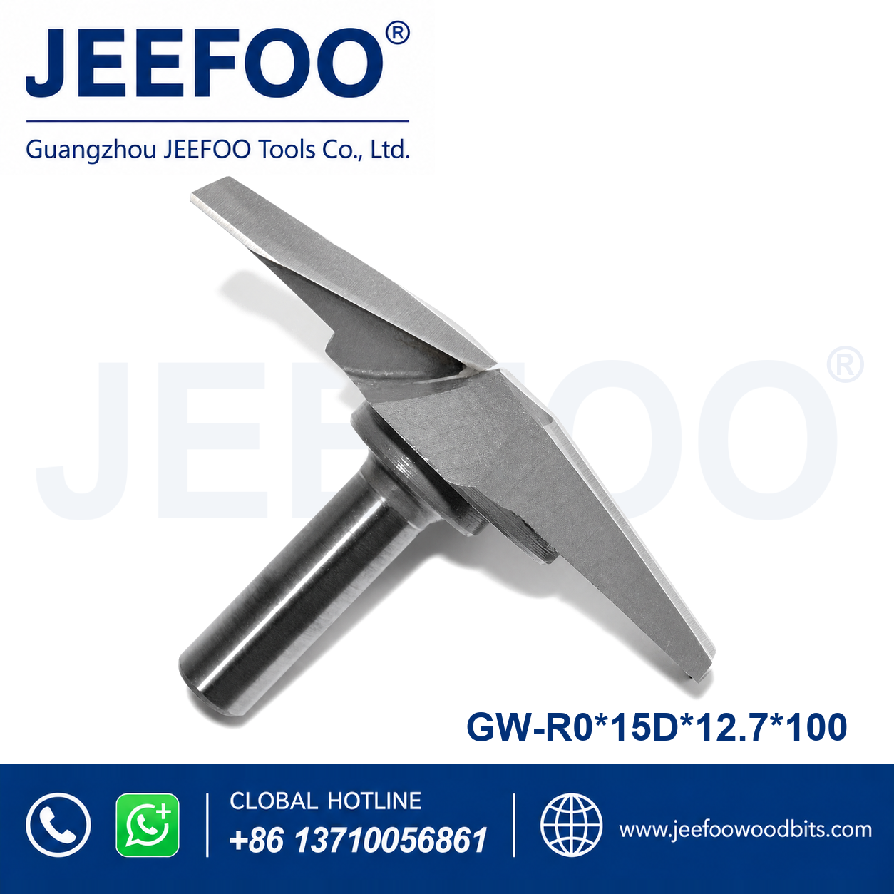 GW Bottom-Cleaning Router Bit (Flat RO 15 x 12.7 x 100) for Flat Recesses