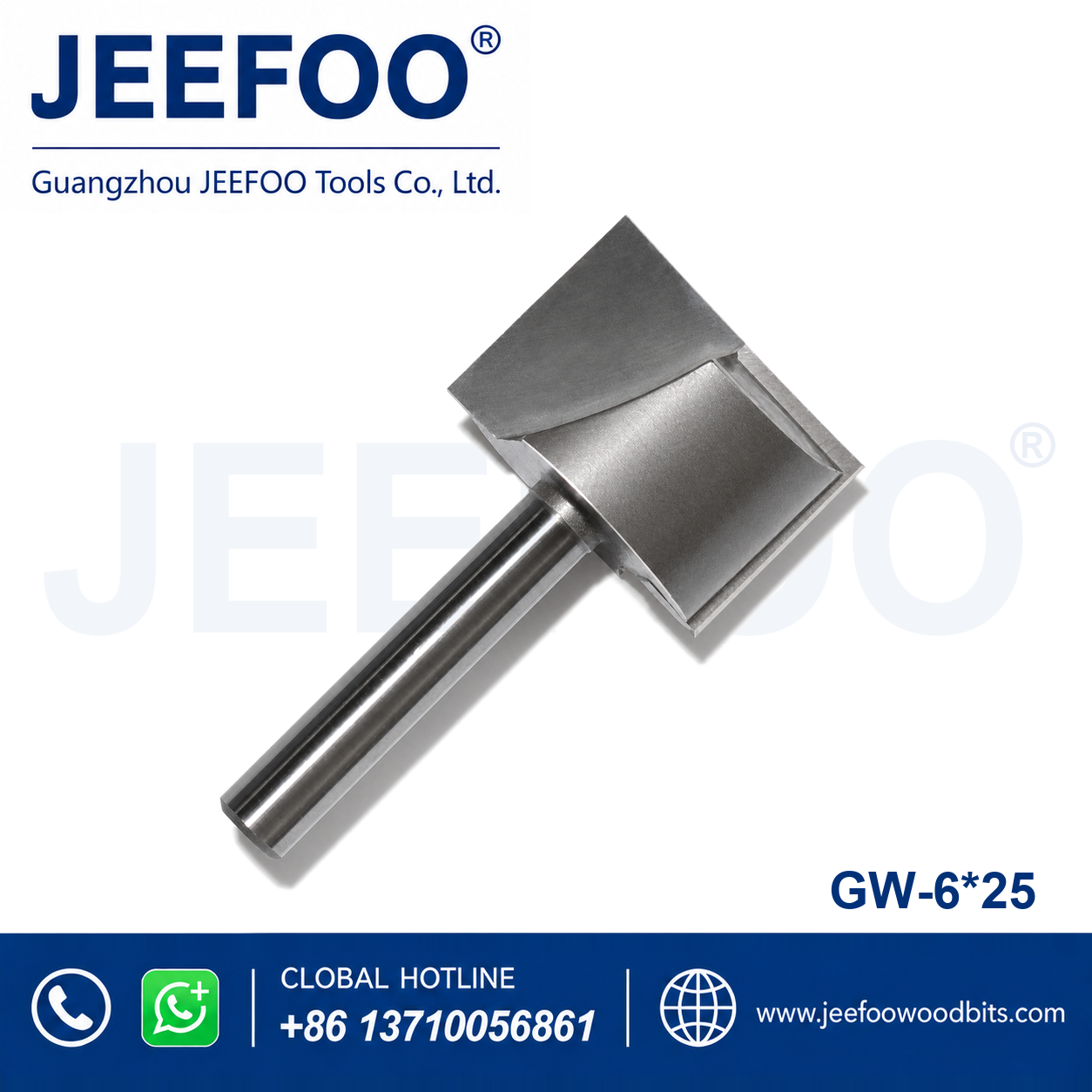 GW Bottom-Cleaning Router Bit (6 x 25) for Flat Recesses